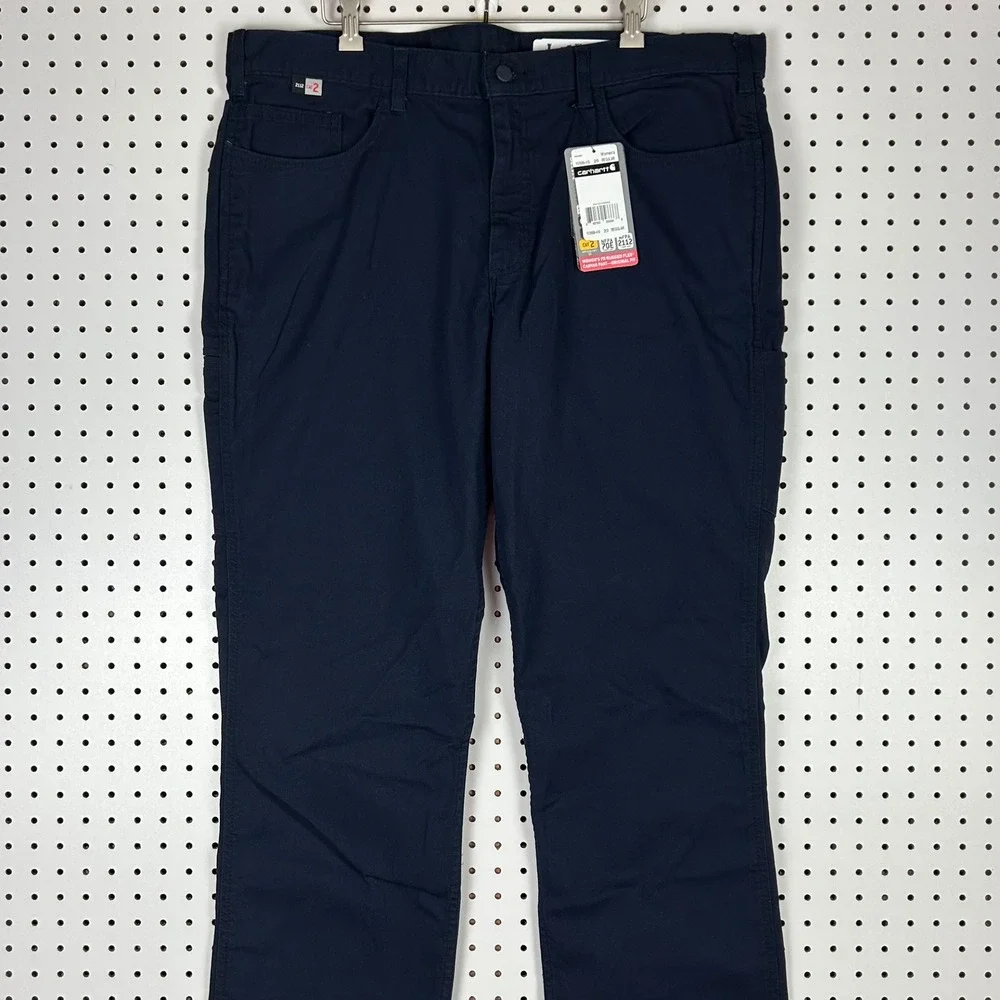 Carhartt Women FR Rugged Flex Canvas Pant 20 Navy Blue FR Regular 102689-410 NWT